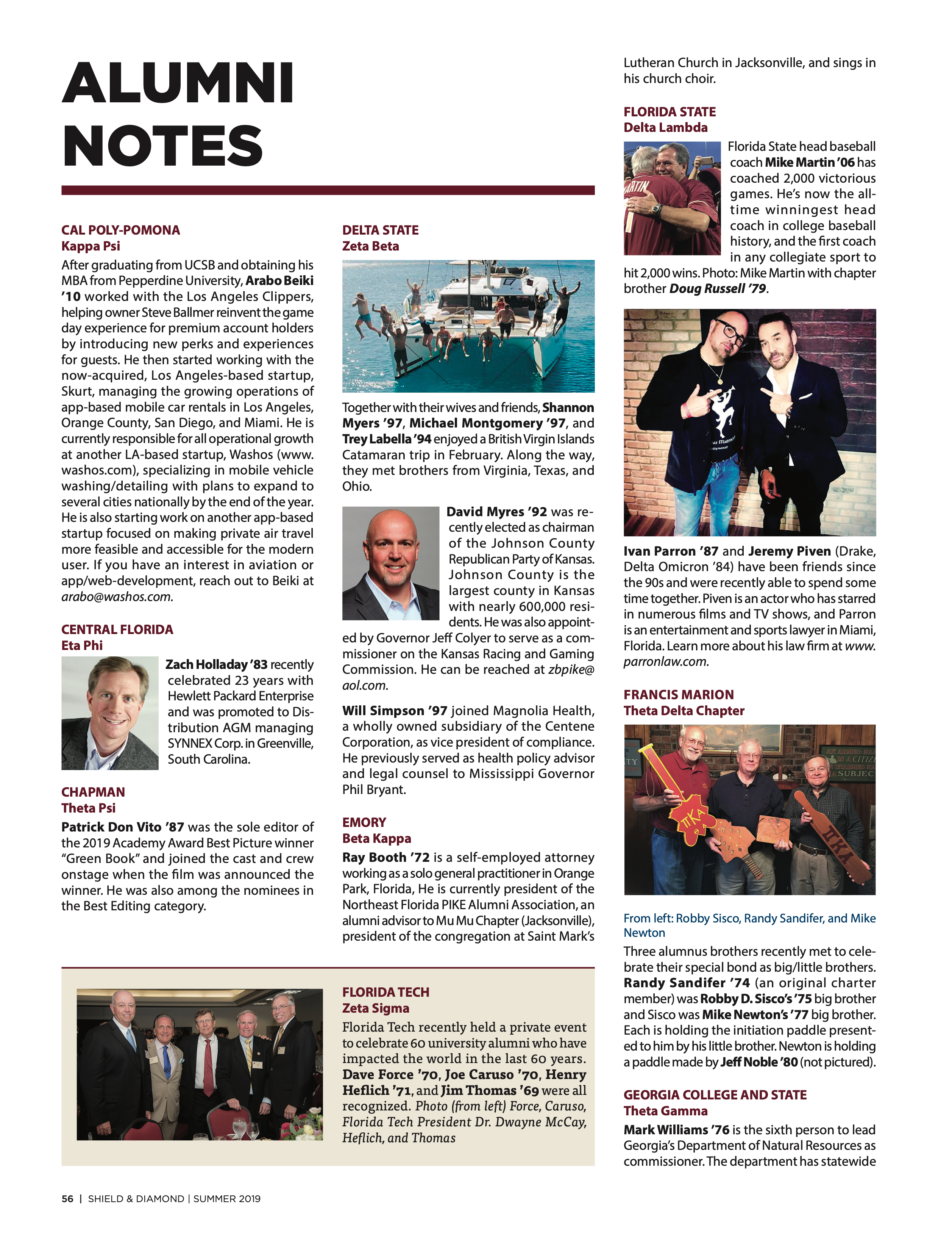 Alumni Notes, Summer 2019